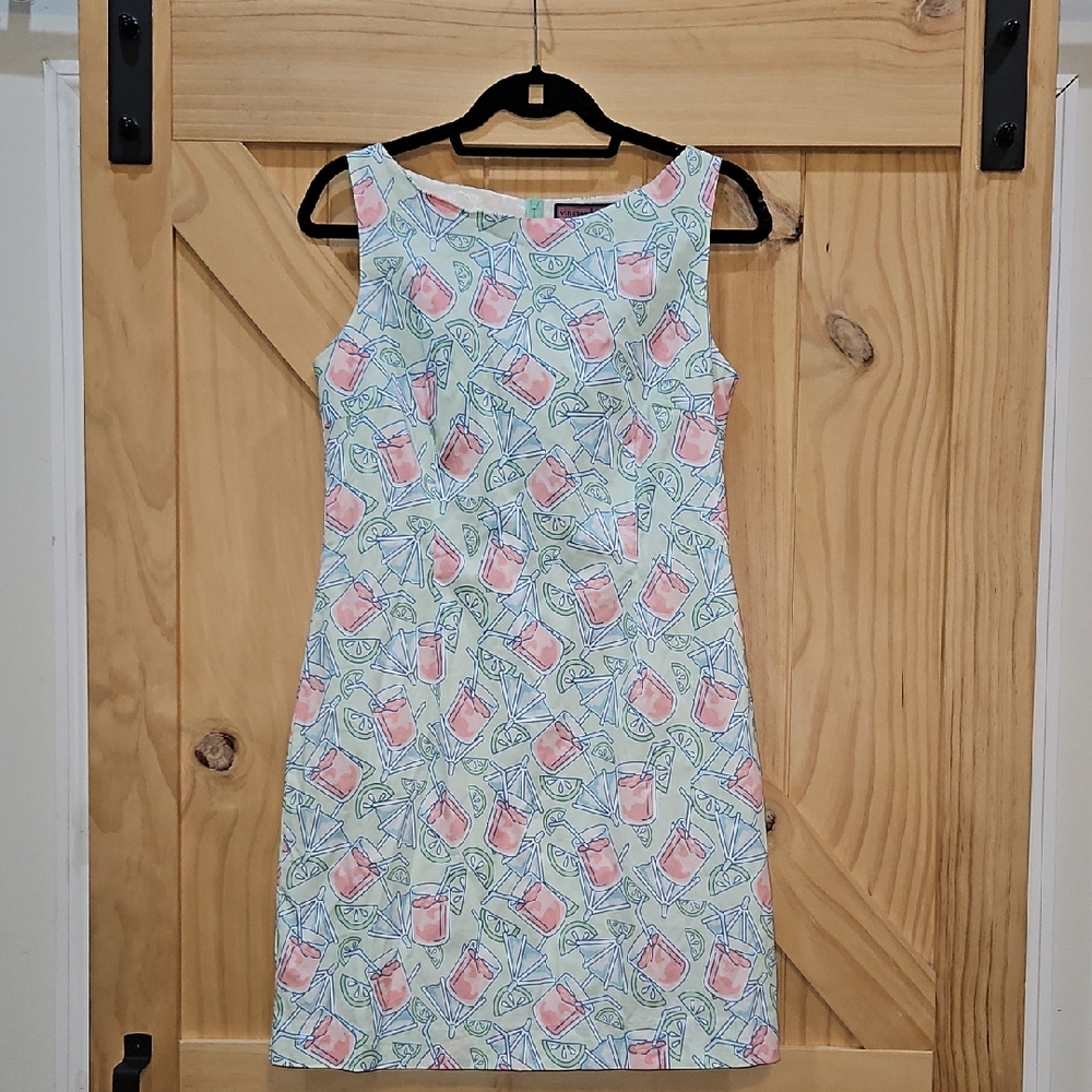 NWT | Vineyard Vines Pink Lemonade Limes Print Sleeveless Cabana Dress | Size 6